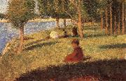 Georges Seurat The Person sat on the Lawn Sweden oil painting artist